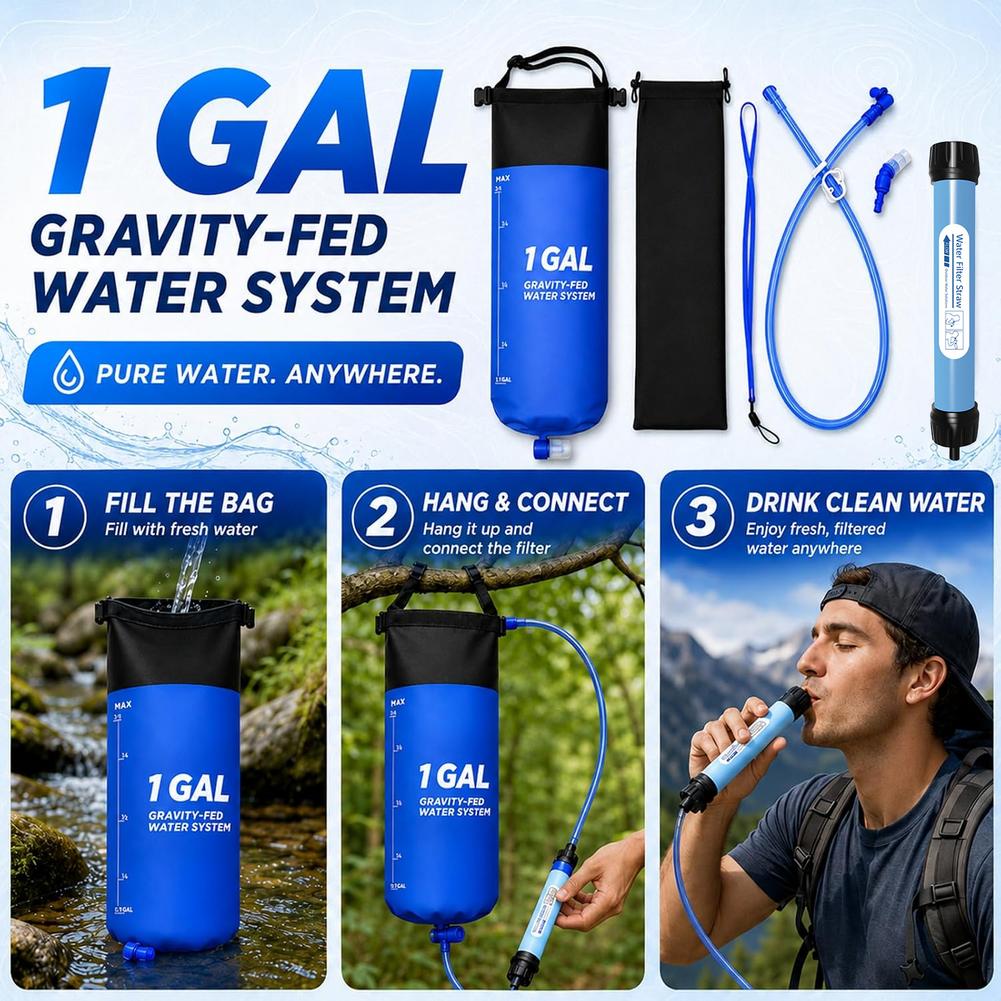 Bivy Bag Emergency - 1 Gal Gravity Water Filter Bag
