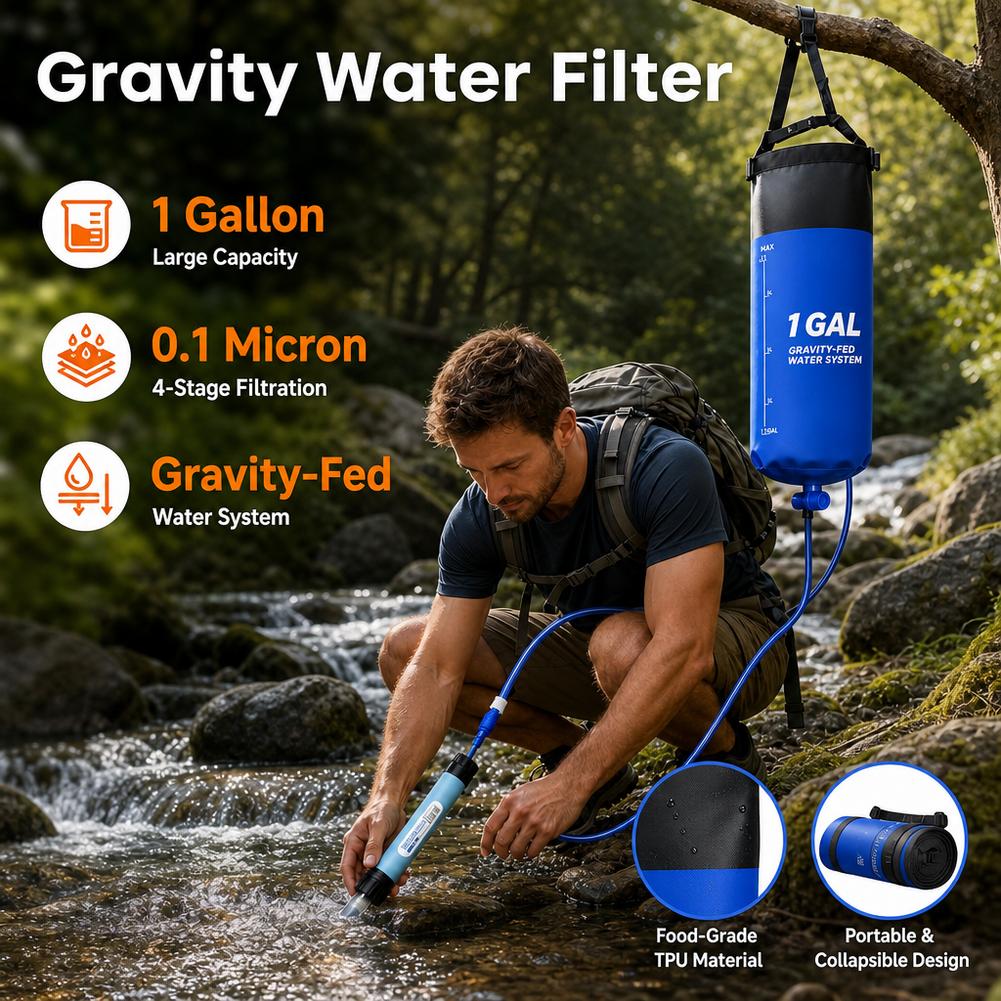1 Gal Gravity Water Filter Bag - Bivy Bag Emergency recension och pris
